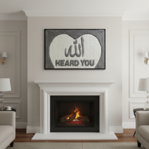 Tableau tufting maroc artisanal rouge et blanc pour décoration murale moderne